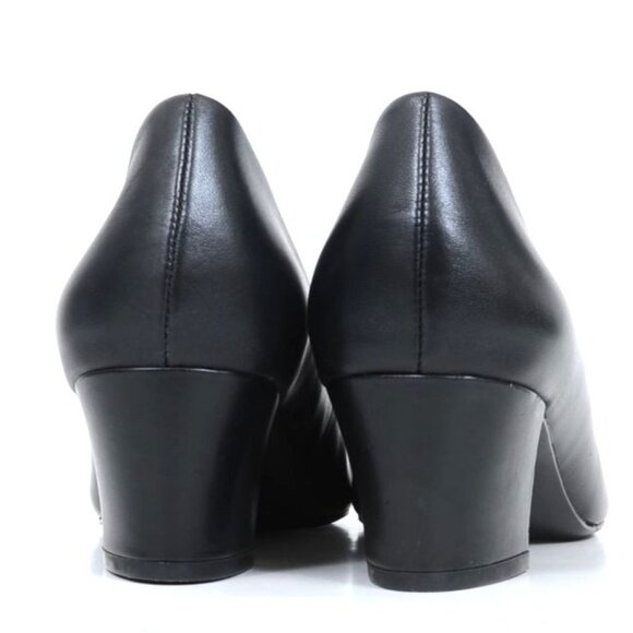 NATURALIZER Women's 9 WIDE Width Carmen Black Leather Pointy Toe Pumps - Picture 5 of 10